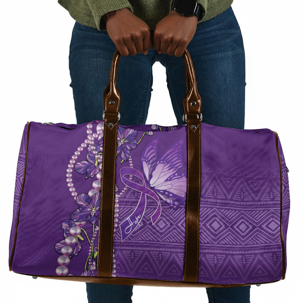 Lupus Awareness Purple Ribbon Butterfly Travel Bag Hope