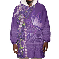 Lupus Awareness Purple Ribbon Butterfly Wearable Blanket Hoodie Hope
