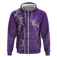 Lupus Awareness Purple Ribbon Butterfly Zip Hoodie Hope