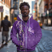 Lupus Awareness Purple Ribbon Butterfly Zip Hoodie Hope