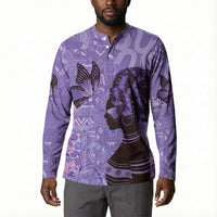 Lupus Awareness Afro Girl - Proud Survivor Button Sweatshirt Ankara Pattern