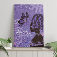 Lupus Awareness Afro Girl - Proud Survivor Canvas Wall Art Ankara Pattern