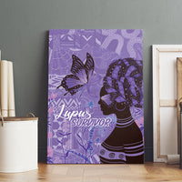 Lupus Awareness Afro Girl - Proud Survivor Canvas Wall Art Ankara Pattern