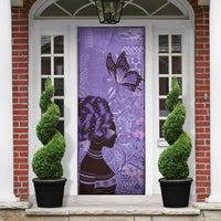 Lupus Awareness Afro Girl - Proud Survivor Door Cover Ankara Pattern