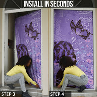 Lupus Awareness Afro Girl - Proud Survivor Door Cover Ankara Pattern