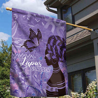 Lupus Awareness Afro Girl - Proud Survivor Garden Flag Ankara Pattern