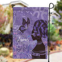 Lupus Awareness Afro Girl - Proud Survivor Garden Flag Ankara Pattern