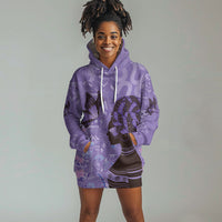 Lupus Awareness Afro Girl - Proud Survivor Hoodie Dress Ankara Pattern