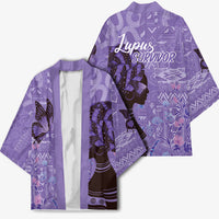 Lupus Awareness Afro Girl - Proud Survivor Kimono Ankara Pattern