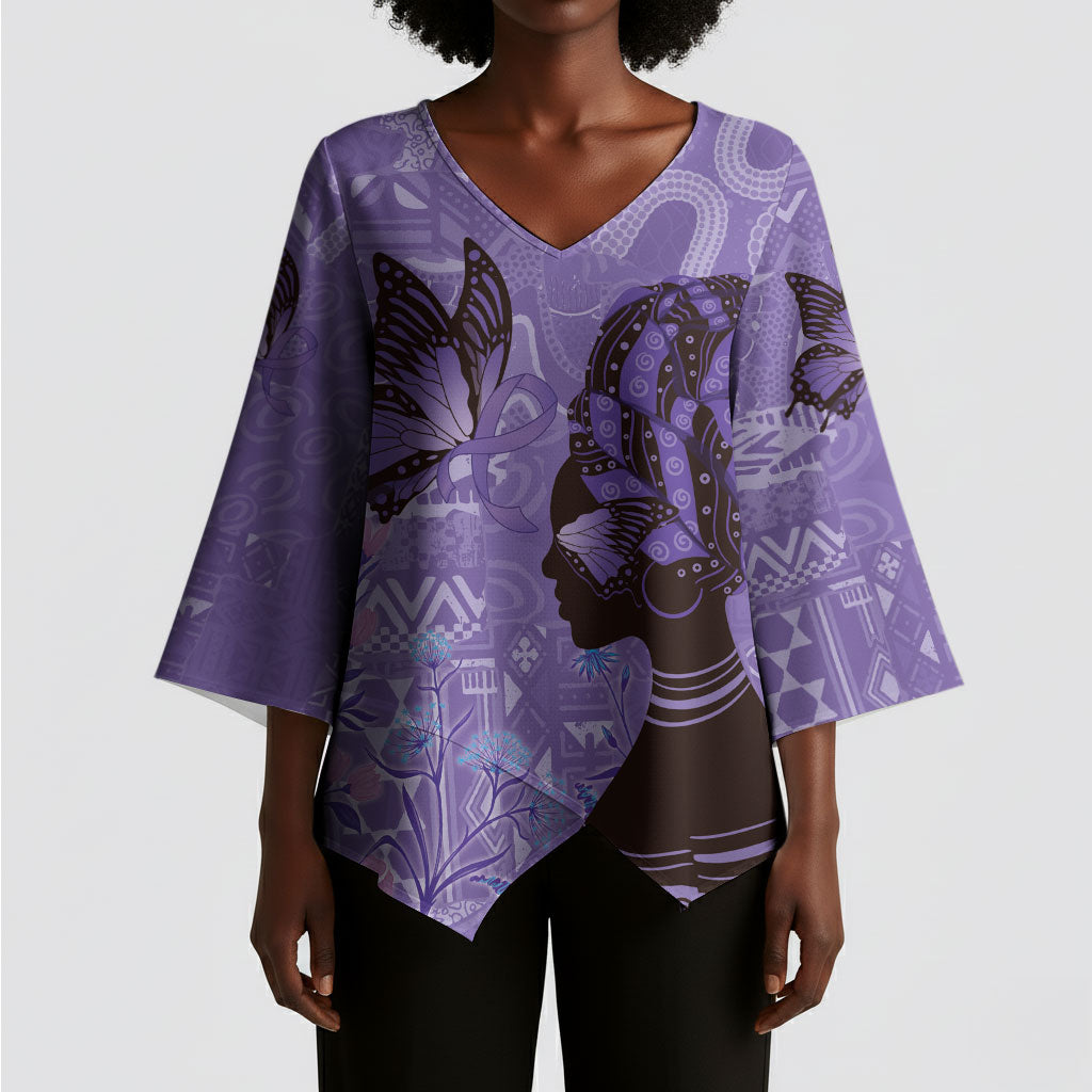 Lupus Awareness Afro Girl - Proud Survivor Kimono Sleeve Blouse Ankara Pattern