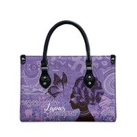 Lupus Awareness Afro Girl - Proud Survivor Leather Bag Ankara Pattern