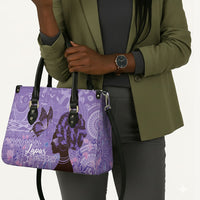 Lupus Awareness Afro Girl - Proud Survivor Leather Bag Ankara Pattern