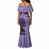 Lupus Awareness Afro Girl - Proud Survivor Mermaid Dress Ankara Pattern