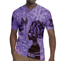 Lupus Awareness Afro Girl - Proud Survivor Rugby Jersey Ankara Pattern