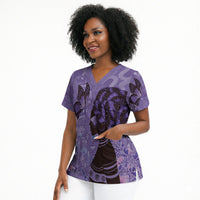 Lupus Awareness Afro Girl - Proud Survivor Scrub Top Ankara Pattern