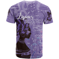 Lupus Awareness Afro Girl - Proud Survivor T shirt Ankara Pattern