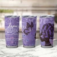 Lupus Awareness Afro Girl - Proud Survivor Tumbler Cup Ankara Pattern