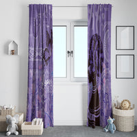 Lupus Awareness Afro Girl - Proud Survivor Window Curtain Ankara Pattern