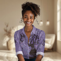 Lupus Awareness Afro Girl - Proud Survivor Women Casual Shirt Ankara Pattern