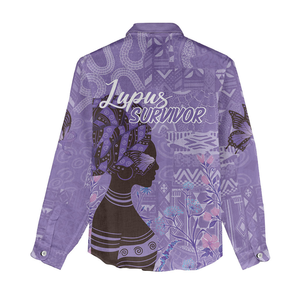 Lupus Awareness Afro Girl - Proud Survivor Women Casual Shirt Ankara Pattern