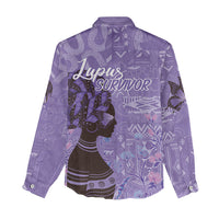 Lupus Awareness Afro Girl - Proud Survivor Women Casual Shirt Ankara Pattern