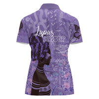 Lupus Awareness Afro Girl - Proud Survivor Women Polo Shirt Ankara Pattern