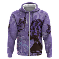 Lupus Awareness Afro Girl - Proud Survivor Zip Hoodie Ankara Pattern