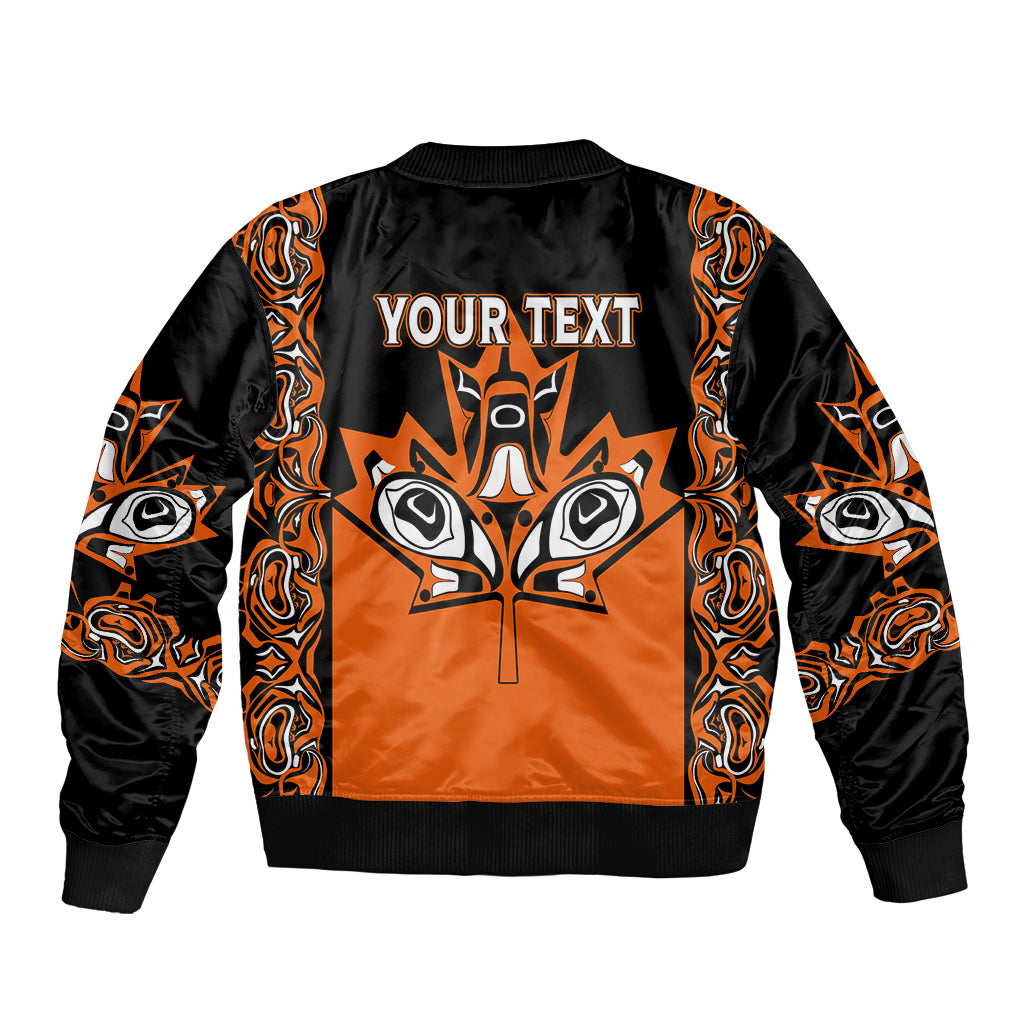 Personalised Canada Indigenous Sleeve Zip Bomber Jacket Every Child Matters - Wonder Print Shop