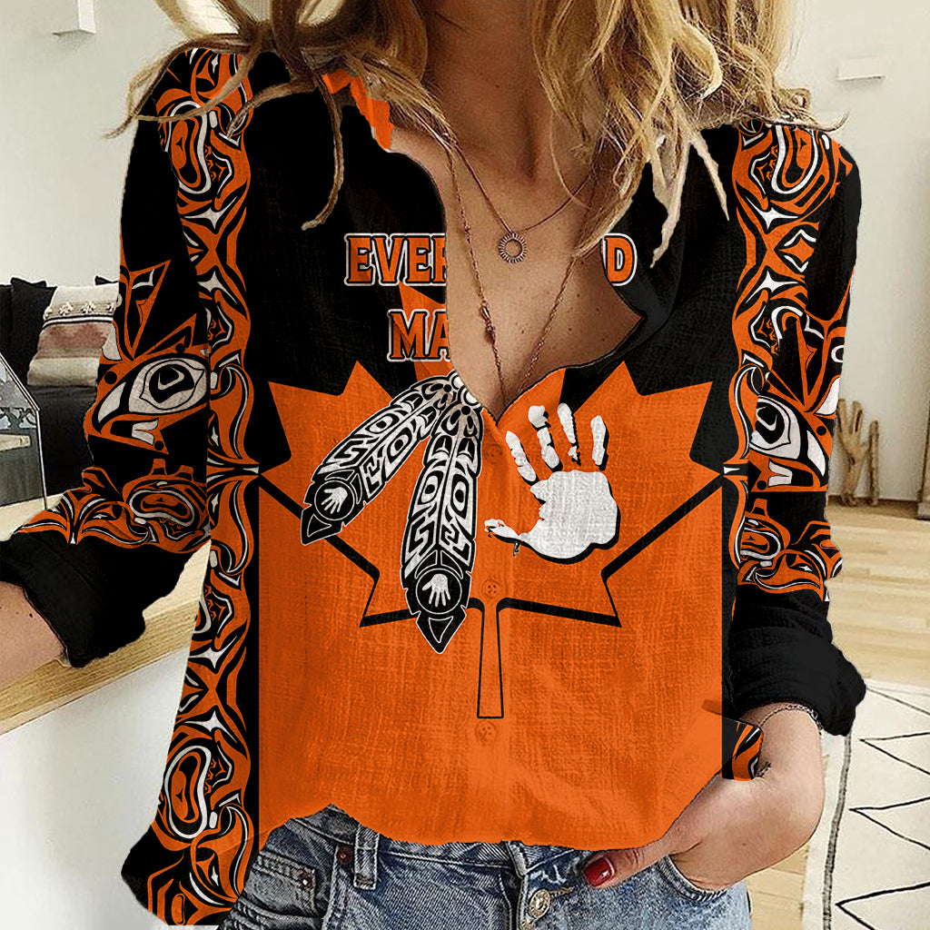 Personalised Canada Indigenous Women Casual Shirt Every Child Matters - Wonder Print Shop