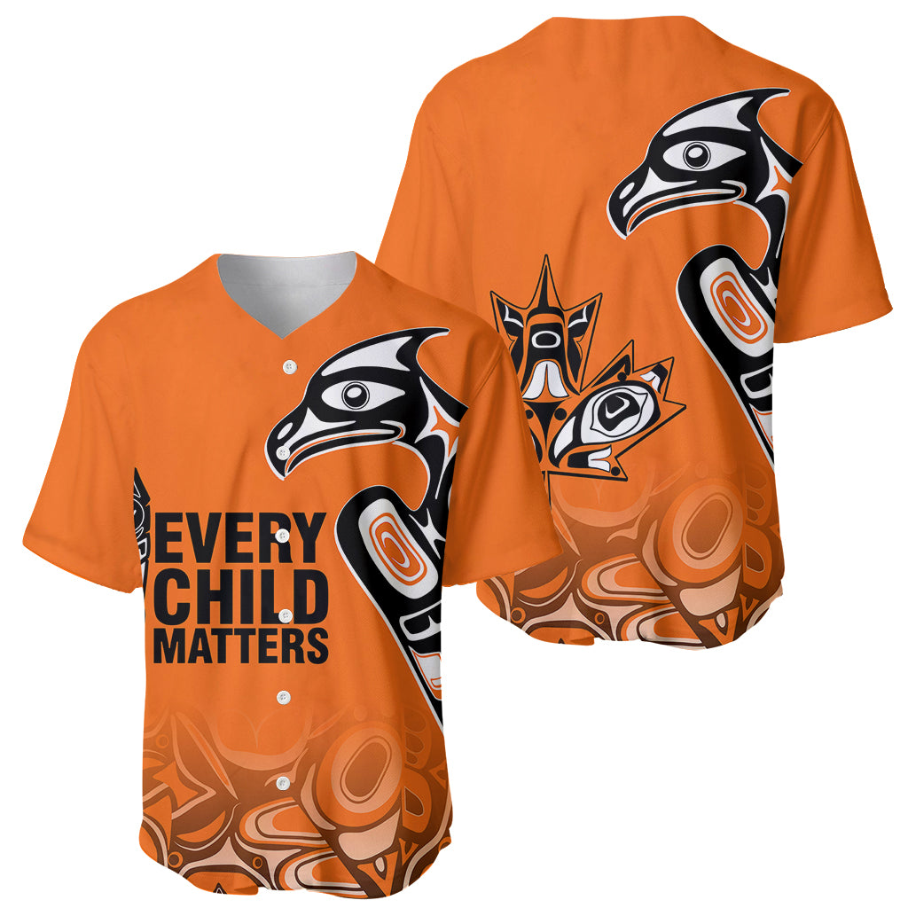 Canada Indigenous Baseball Jersey Aboriginal Bird Art - Every Child Matters LT7 - Wonder Print Shop