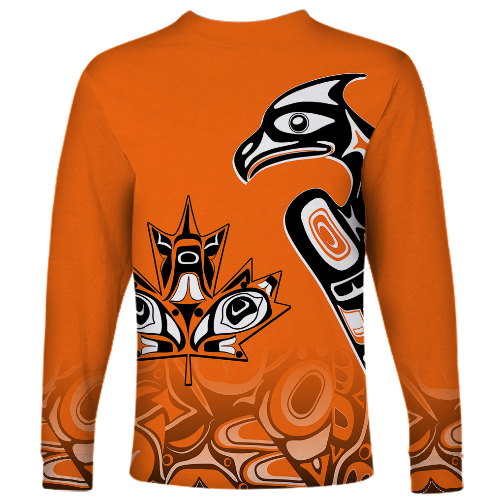 Canada Indigenous Long Sleeve Shirt Aboriginal Bird Art - Every Child Matters - Wonder Print Shop