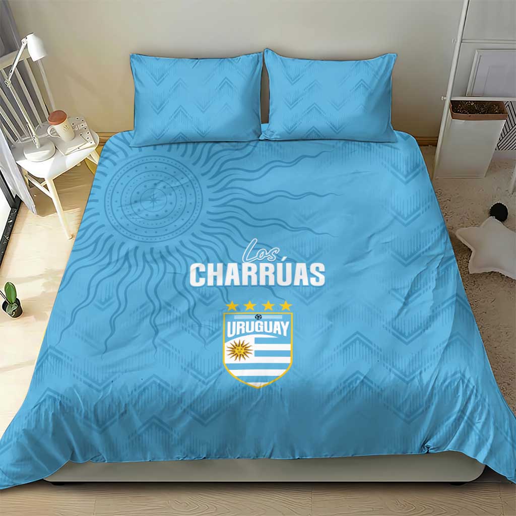 Uruguay Football 2024 Custom Bedding Set Los Charruas Sol de Mayo Ornamental Style LT7 - Wonder Print Shop
