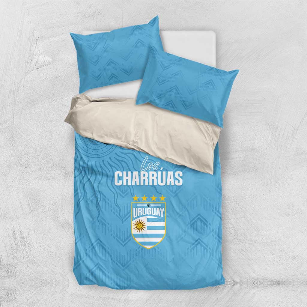 Uruguay Football 2024 Custom Bedding Set Los Charruas Sol de Mayo Ornamental Style LT7 - Wonder Print Shop