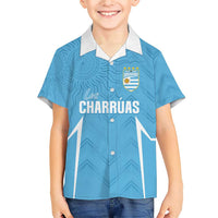 Uruguay Football 2024 Custom Family Matching Short Sleeve Bodycon Dress and Hawaiian Shirt Los Charruas Sol de Mayo Ornamental Style - Wonder Print Shop