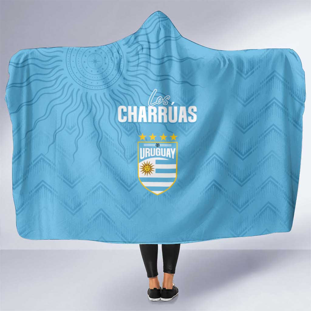 Uruguay Football 2024 Custom Hooded Blanket Los Charruas Sol de Mayo Ornamental Style