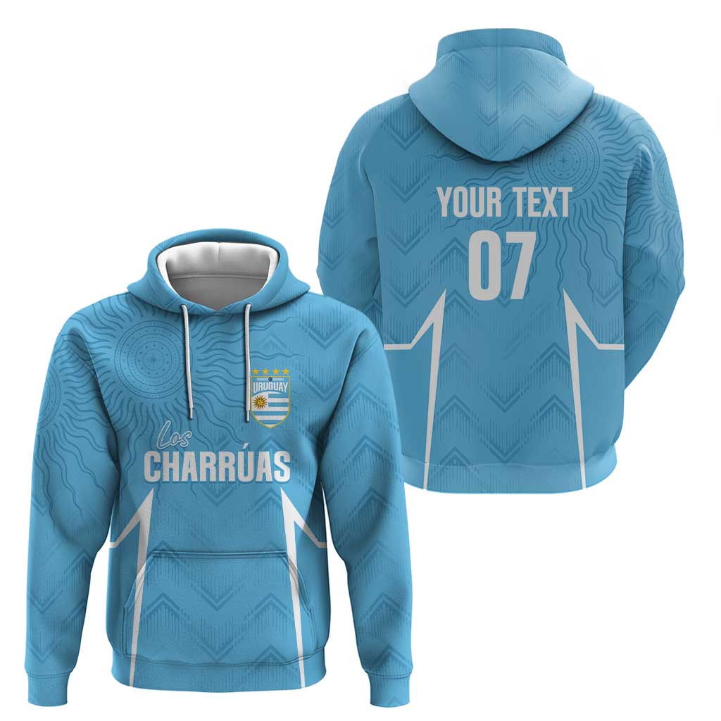 Uruguay Football 2024 Custom Hoodie Los Charruas Sol de Mayo Ornamental Style - Wonder Print Shop