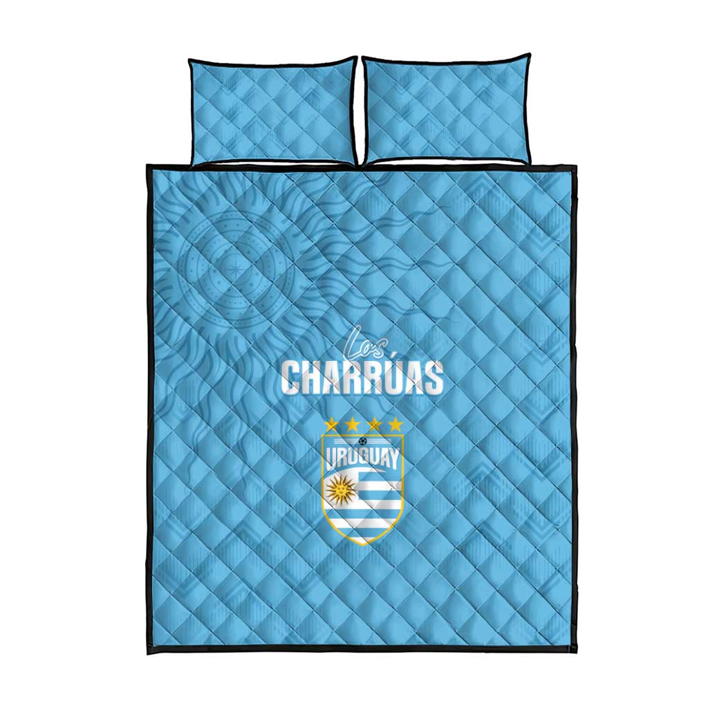 Uruguay Football 2024 Custom Quilt Bed Set Los Charruas Sol de Mayo Ornamental Style - Wonder Print Shop