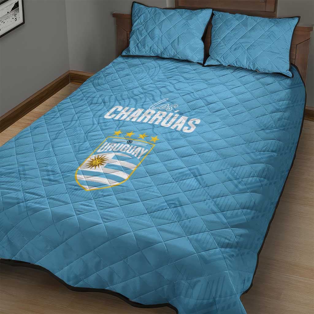 Uruguay Football 2024 Custom Quilt Bed Set Los Charruas Sol de Mayo Ornamental Style - Wonder Print Shop