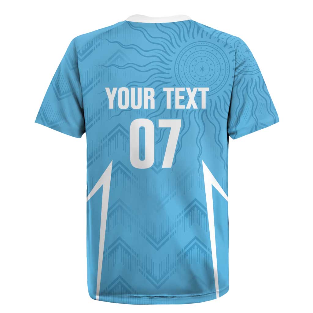 Uruguay Football 2024 Custom Rugby Jersey Los Charruas Sol de Mayo Ornamental Style - Wonder Print Shop