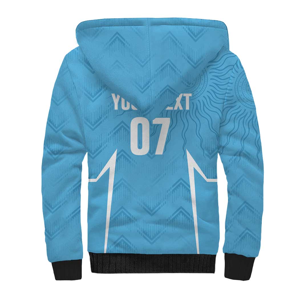 Uruguay Football 2024 Custom Sherpa Hoodie Los Charruas Sol de Mayo Ornamental Style - Wonder Print Shop