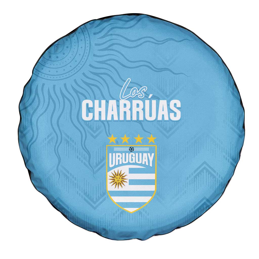 Uruguay Football 2024 Custom Spare Tire Cover Los Charruas Sol de Mayo Ornamental Style - Wonder Print Shop