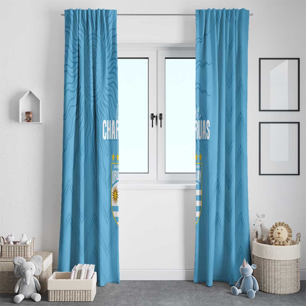 Uruguay Football 2024 Custom Window Curtain Los Charruas Sol de Mayo Ornamental Style - Wonder Print Shop