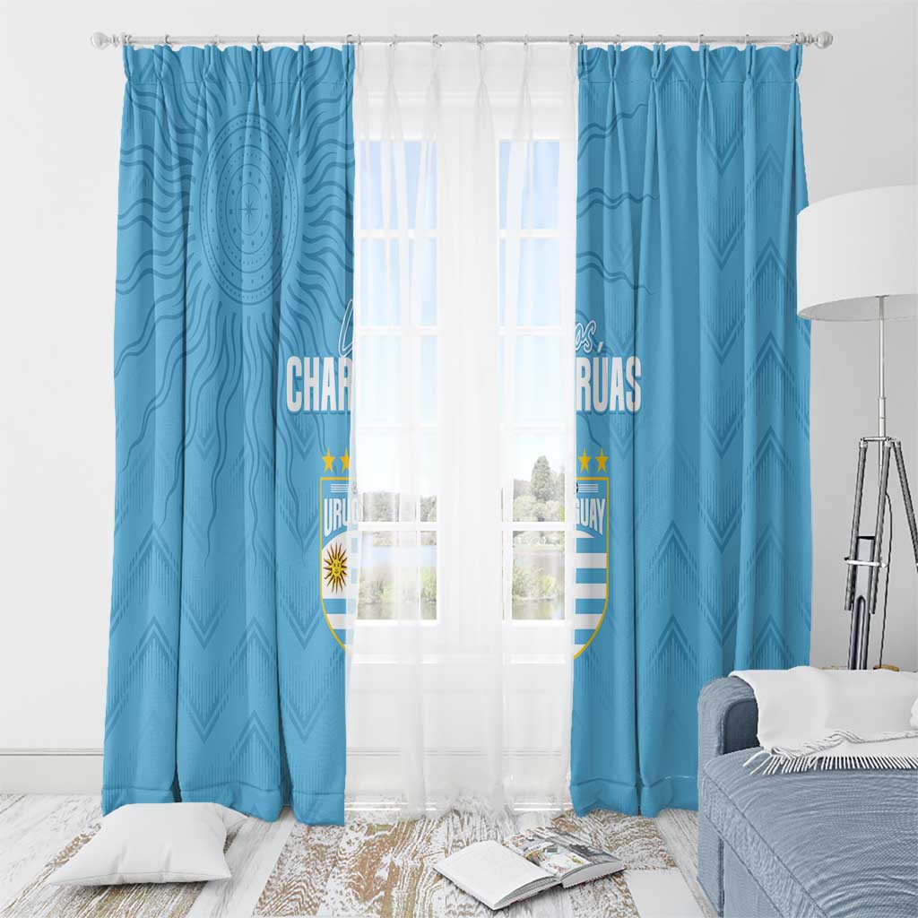 Uruguay Football 2024 Custom Window Curtain Los Charruas Sol de Mayo Ornamental Style - Wonder Print Shop