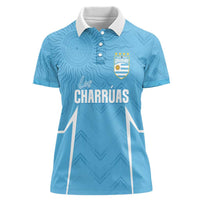 Uruguay Football 2024 Custom Women Polo Shirt Los Charruas Sol de Mayo Ornamental Style - Wonder Print Shop