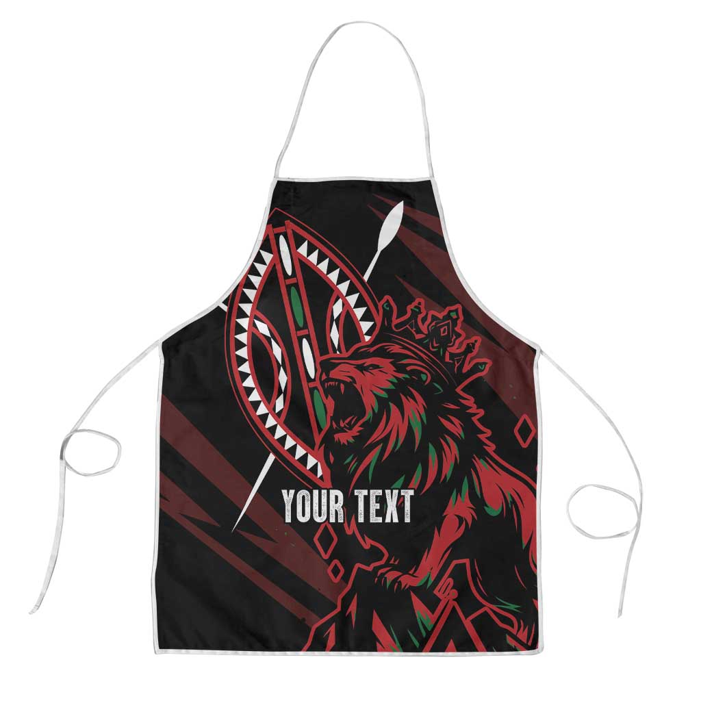Kenya King Lion Personalized Apron Stylized Maasai Shield - Wonder Print Shop