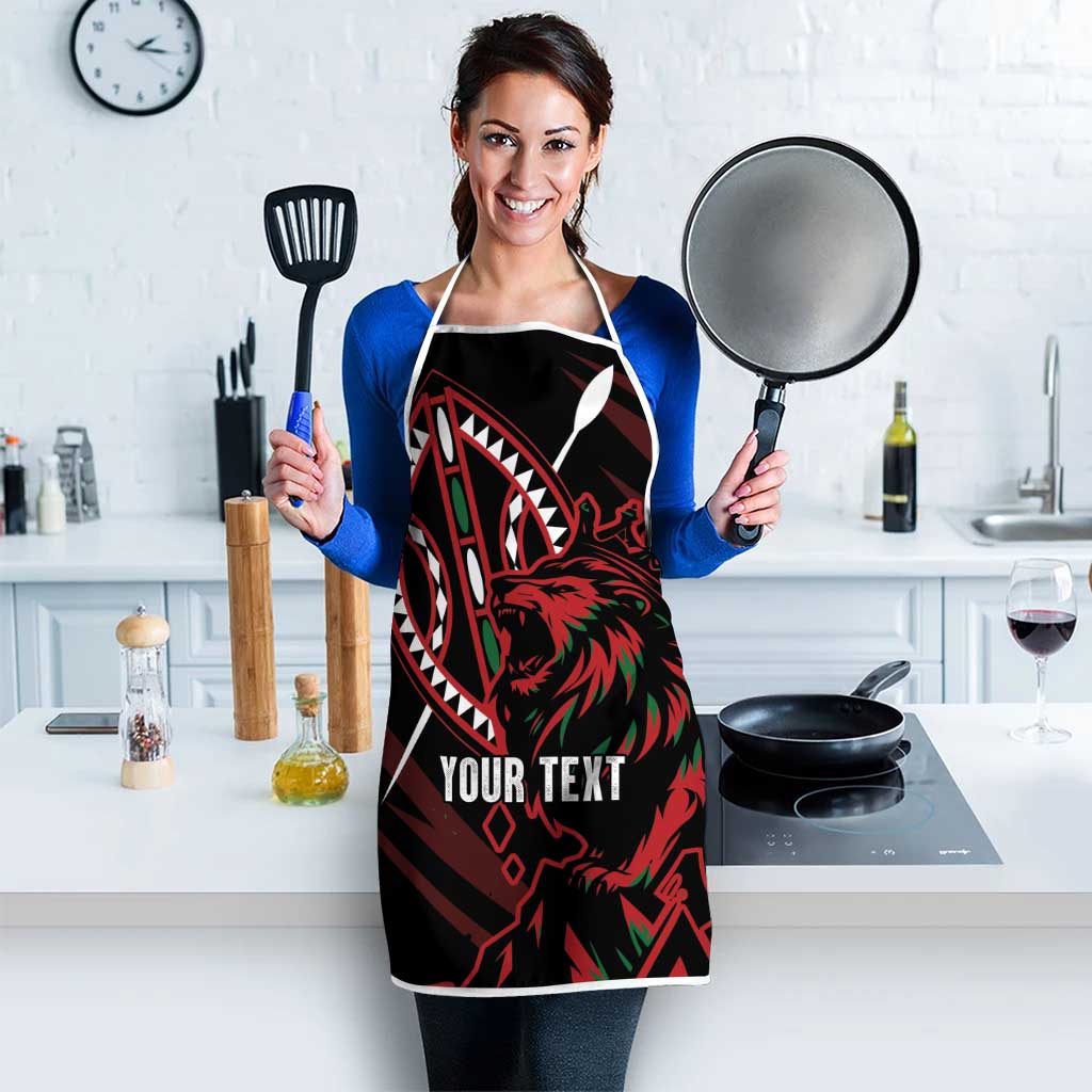 Kenya King Lion Personalized Apron Stylized Maasai Shield - Wonder Print Shop