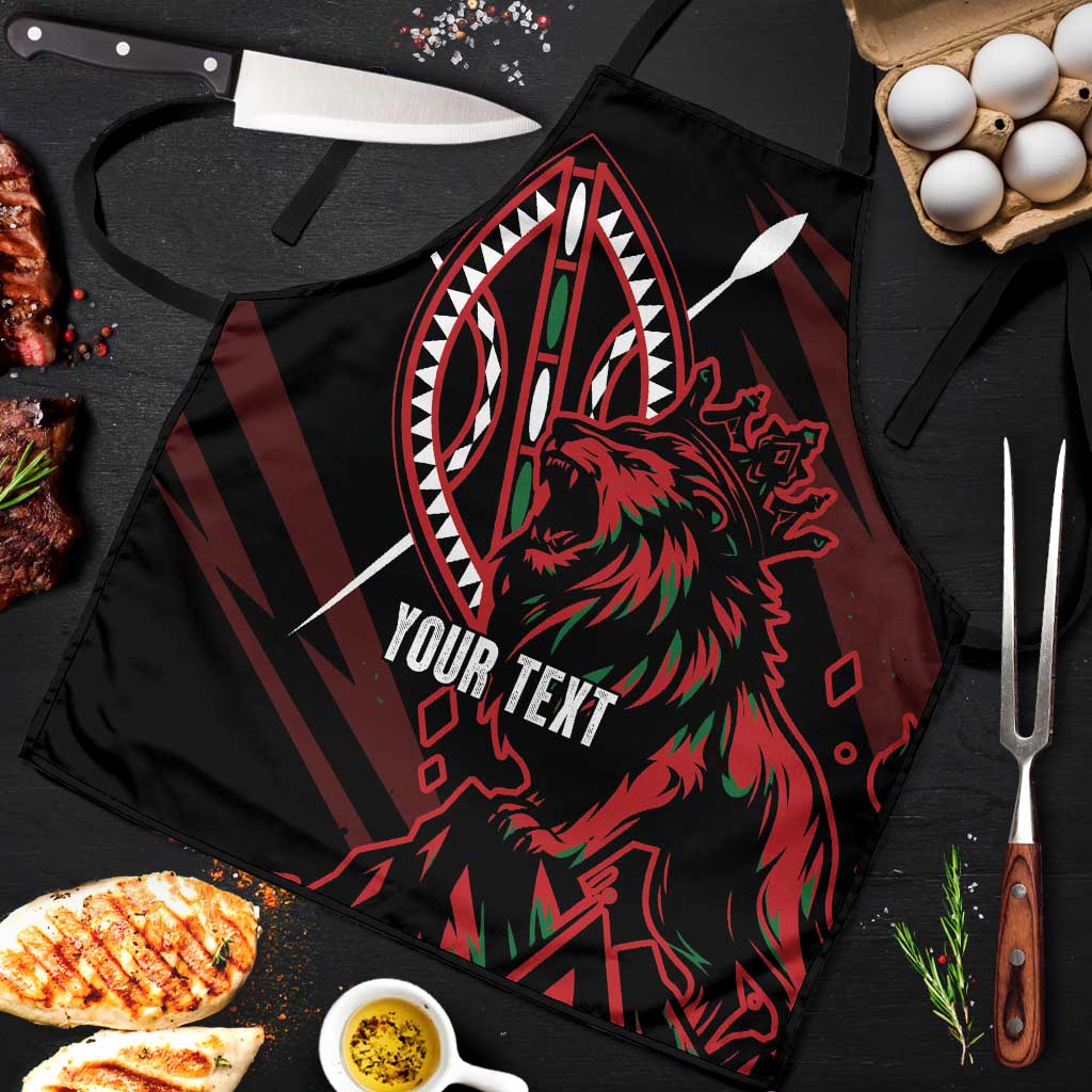 Kenya King Lion Personalized Apron Stylized Maasai Shield - Wonder Print Shop