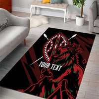 Kenya King Lion Personalized Area Rug Stylized Maasai Shield - Wonder Print Shop