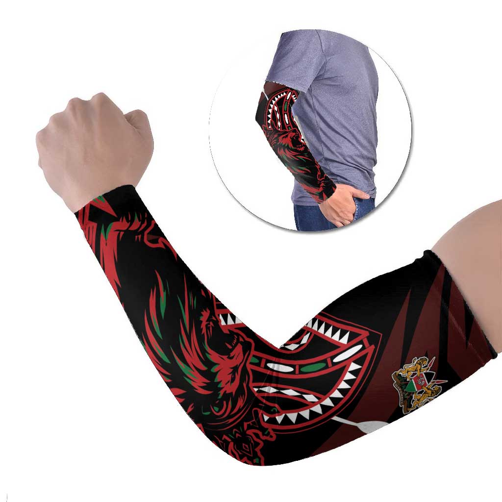 Kenya King Lion Personalized Arm Sleeves Stylized Maasai Shield - Wonder Print Shop