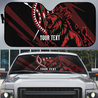 Kenya King Lion Personalized Auto Sun Shade Stylized Maasai Shield - Wonder Print Shop